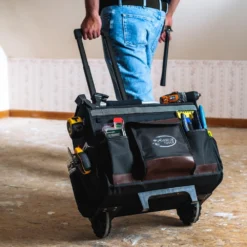 DEAD ON TOOLS 18 in. Rolling Tool Tote with Extended Handle -Gripstor Sales Store black dead on tools tool bags do roller 4f 1000