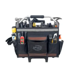 DEAD ON TOOLS 18 in. Rolling Tool Tote with Extended Handle -Gripstor Sales Store black dead on tools tool bags do roller 76 1000