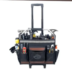 DEAD ON TOOLS 18 in. Rolling Tool Tote with Extended Handle -Gripstor Sales Store black dead on tools tool bags do roller fa 1000