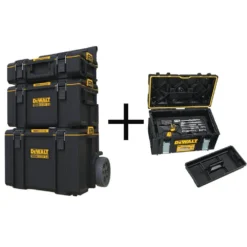 DEWALT TOUGHSYSTEM 2.0 Small Tool Box with Bonus Medium Tool Box, Mobile Tool Box and Mechanic Tool Set (226-Piece) w/ Tool Box