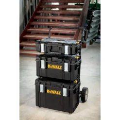 DEWALT TOUGHSYSTEM 9.6 in. 0-Drawer Utility Cart Tool Box Carrier -Gripstor Sales Store black dewalt modular tool storage systems dwst08210 fa 1000