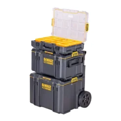 DEWALT TOUGHSYSTEM 2.0 24 in. Mobile Tool Box, 22 in. Large Tool Box and 10-Compartment Deep Small Parts Organizer -Gripstor Sales Store black dewalt modular tool storage systems dwst08450w30040 66 1000