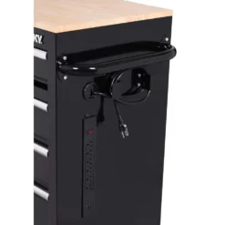 Husky 42 in. W x 18.1 in. D 8-Drawer Black Mobile Workbench Cabinet with Solid Wood Top -Gripstor Sales Store black husky mobile workbenches h42mwc8blk 4f 1000