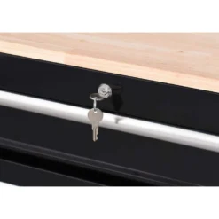 Husky 42 in. W x 18.1 in. D 8-Drawer Black Mobile Workbench Cabinet with Solid Wood Top -Gripstor Sales Store black husky mobile workbenches h42mwc8blk fa 1000