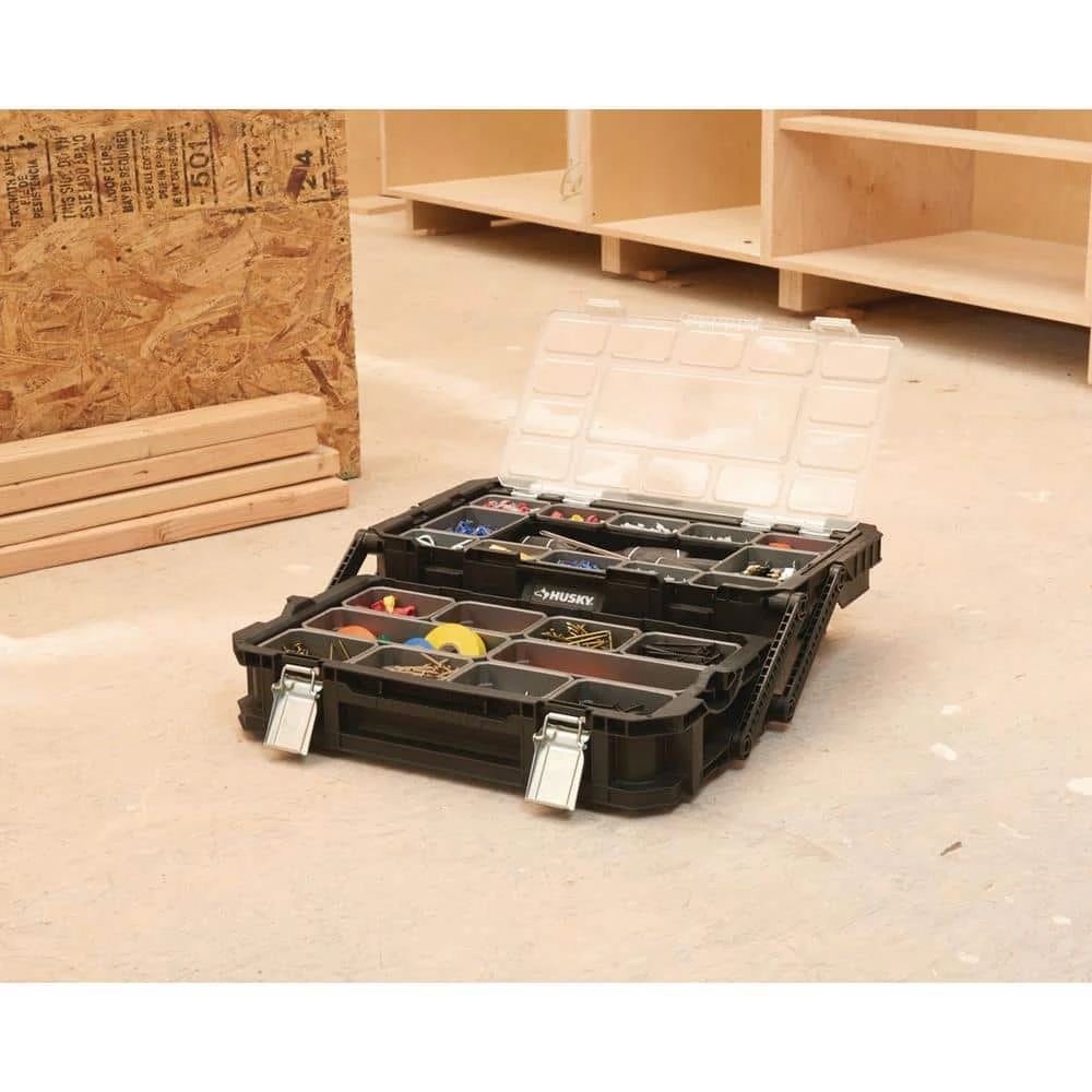 Husky 22 in. 22-Compartment Connect Cantilever Organizer for Small Parts Organizer 4 Husky 22 in. 22-Compartment Connect Cantilever Organizer for Small Parts Organizer - Image 2
