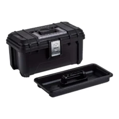 Husky 16 in. Black Plastic Portable Tool Box with Metal Latches -Gripstor Sales Store black husky portable tool boxes 235574 1f 1000