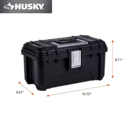 Husky 16 in. Black Plastic Portable Tool Box with Metal Latches -Gripstor Sales Store black husky portable tool boxes 235574 40 1000