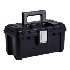 Husky 16 in. Black Plastic Portable Tool Box with Metal Latches