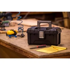 Husky 16 in. Black Plastic Portable Tool Box with Metal Latches -Gripstor Sales Store black husky portable tool boxes 235574 c3 1000