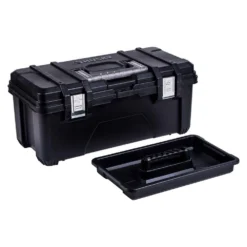 Husky 26 in. Black Plastic Portable Tool Box with Metal Latches -Gripstor Sales Store black husky portable tool boxes 235580 1f 1000