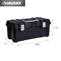 Husky 26 in. Black Plastic Portable Tool Box with Metal Latches -Gripstor Sales Store black husky portable tool boxes 235580 40 1000