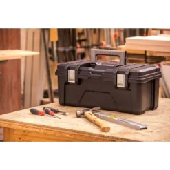 Husky 26 in. Black Plastic Portable Tool Box with Metal Latches -Gripstor Sales Store black husky portable tool boxes 235580 c3 1000