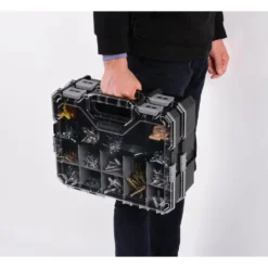 Husky 36-Compartment Interlocking Small Parts Organizer in Black (2-Pack) -Gripstor Sales Store black husky portable tool boxes thd2020 002 31 1000