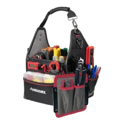 Husky 10 in. Electrician Tool Bag with Removable Tool Wall -Gripstor Sales Store black husky tool bags 67128 02 4f 1000