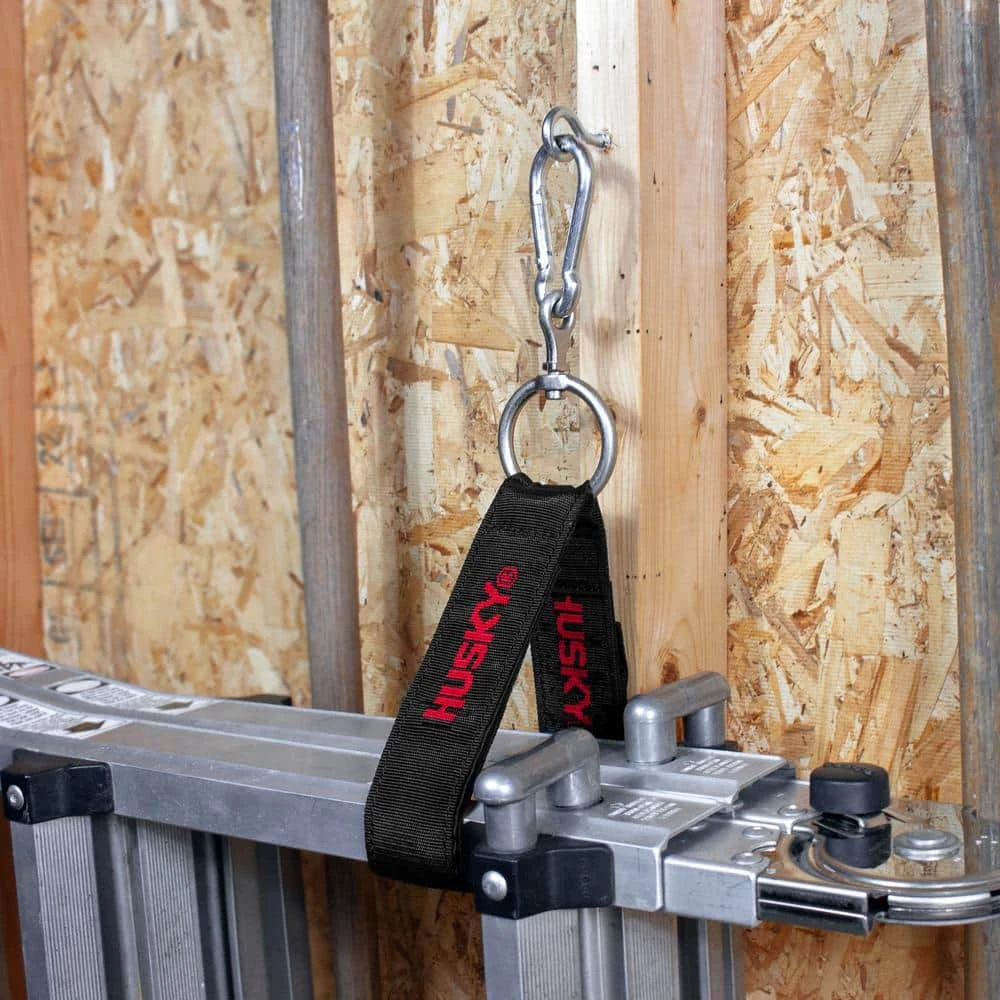 Husky 18 in. Heavy-Duty Hanging Carabiner Strap Zinc-Plated Steel with Quick-Release Hook and Loop Fastening in Black (2-Pack) 4 Husky 18 in. Heavy-Duty Hanging Carabiner Strap Zinc-Plated Steel with Quick-Release Hook and Loop Fastening in Black (2-Pack) - Image 2