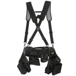 Husky 2-Bag 18 -Pocket Black Framer's Suspension Rig Work Tool Belt with Suspenders -Gripstor Sales Store black husky tool belts hd00116 th 4f 1000
