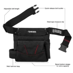 Husky 6-Pocket Black Tool Belt Pouch -Gripstor Sales Store black husky tool belts hd335088 th 40 1000