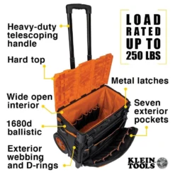 Klein Tools Tradesman Pro Tool Master Rolling Tool Bag, 19 Pockets, 22-Inch 17 Klein Tools Tradesman Pro Tool Master Rolling Tool Bag, 19 Pockets, 22-Inch -Gripstor Sales Store black orange klein tools portable tool boxes 55473rtb 40 1000