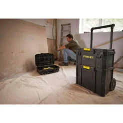 Stanley Rolling Workshop Tower -Gripstor Sales Store black stanley portable tool boxes stst60500 c3 1000