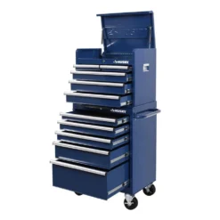 Husky 27 in. 10-Drawer Blue Tool Chest Combo -Gripstor Sales Store blue husky tool chest combos h27ch5tr5blu 1d 1000