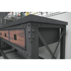 Duramax Building Products 72 in. x 24 in. 3-Drawers Rolling Industrial Workbench and Wood Top -Gripstor Sales Store brown grey duramax building products mobile workbenches 68001 1f 1000