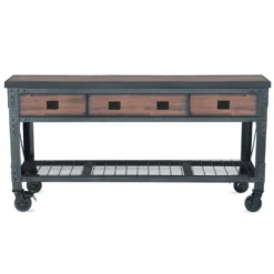 Duramax Building Products 72 in. x 24 in. 3-Drawers Rolling Industrial Workbench and Wood Top -Gripstor Sales Store brown grey duramax building products mobile workbenches 68001 4f 1000