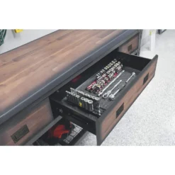 Duramax Building Products 72 in. x 24 in. 3-Drawers Rolling Industrial Workbench and Wood Top -Gripstor Sales Store brown grey duramax building products mobile workbenches 68001 c3 1000