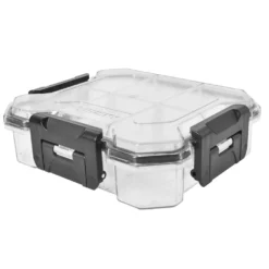 Husky 6 in. 6-Compartment Waterproof Storage Bin Small Parts Organizer -Gripstor Sales Store clear husky small parts organizers thd2015 03 4f 1000 2