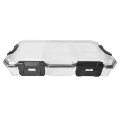 Husky 12 in. 9-Compartment Waterproof Storage Bin Small Parts Organizer -Gripstor Sales Store clear husky small parts organizers thd2015 03 4f 1000