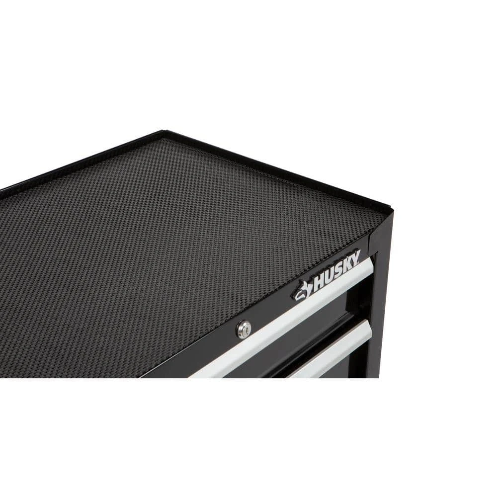 Husky 26.5 in. W x 18 in. D Standard Duty 4-Drawer Rolling Tool Cabinet in Gloss Black 10 Husky 26.5 in. W x 18 in. D Standard Duty 4-Drawer Rolling Tool Cabinet in Gloss Black - Image 8