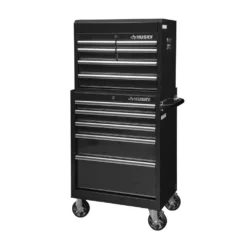 Husky 27 in. W x 18 in. D Standard Duty 11-Drawer Tool Chest and Top Tool Cabinet Combo in Black -Gripstor Sales Store gloss tool chest combos uact h 270111bk c3 1000