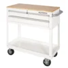 Husky 36 in. 3-Drawer with Solid Wood Top in Gloss White Utility Cart -Gripstor Sales Store gloss white husky tool carts houc3603bj1 64 1000