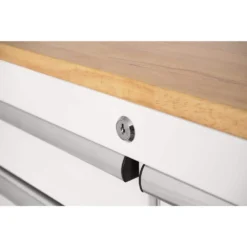 Husky 36 in. 3-Drawer with Solid Wood Top in Gloss White Utility Cart -Gripstor Sales Store gloss white husky tool carts houc3603bj1 66 1000