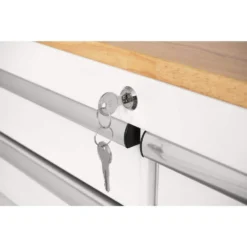 Husky 36 in. 3-Drawer with Solid Wood Top in Gloss White Utility Cart -Gripstor Sales Store gloss white husky tool carts houc3603bj1 76 1000