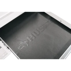 Husky 46 in. W x 24.5 in D Standard Duty 9-Drawer Mobile Workbench Tool Chest with Solid Wood Top in Gloss White -Gripstor Sales Store gloss white with silver trim husky mobile workbenches hotc4609bj6m 44 1000