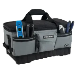 DEAD ON TOOLS 18 in. FlatTop Weather Resistant Tool Bag -Gripstor Sales Store gray black dead on tools tool bags do720 4f 1000