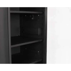 Husky Heavy-Duty 27.5 in. 4-Shelf Matte Black Rolling Side Tool Chest -Gripstor Sales Store matte black side tool cabinets lockers h27locker4 4f 1000