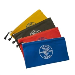 Klein Tools Zipper Bags, Canvas Tool Pouches Olive/Orange/Blue/Yellow, 4-Pack -Gripstor Sales Store olive orange blue yellow klein tools tool bags 5140 c3 1000