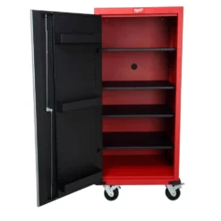 Milwaukee 27 in. 4-Shelf Tool Locker -Gripstor Sales Store red and black milwaukee side tool cabinets lockers 48 22 8586 4f 1000