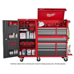Milwaukee 27 in. 4-Shelf Tool Locker -Gripstor Sales Store red and black milwaukee side tool cabinets lockers 48 22 8586 76 1000
