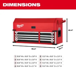 Milwaukee High Capacity 46 in. 8-Drawer Top Chest -Gripstor Sales Store red and black milwaukee top tool chests 48 22 8541 40 1000
