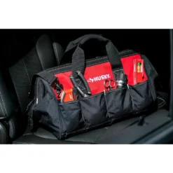 Husky 18 in. 14 Pocket Zippered Tool Bag -Gripstor Sales Store red black husky tool bags hd60018 th 31 1000