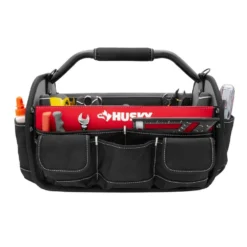 Husky 17 in. 18 Pocket Open Top Tool Bag -Gripstor Sales Store red black husky tool bags hd70017 th c3 1000