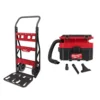 Milwaukee PACKOUT 20 in. 2-Wheel Utility Cart & M18 FUEL PACKOUT 18-Volt Lithium-Ion Cordless 2.5 Gal. Wet/Dry Vacuum (Tool-Only) -Gripstor Sales Store red black milwaukee modular tool storage systems 48 22 8415 0970 20 64 1000