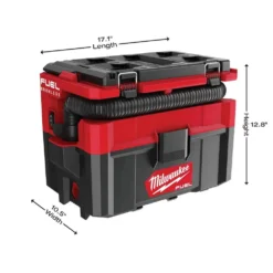 Milwaukee PACKOUT 20 in. 2-Wheel Utility Cart & M18 FUEL PACKOUT 18-Volt Lithium-Ion Cordless 2.5 Gal. Wet/Dry Vacuum (Tool-Only) -Gripstor Sales Store red black milwaukee modular tool storage systems 48 22 8415 0970 20 66 1000