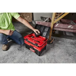 Milwaukee PACKOUT 20 in. 2-Wheel Utility Cart & M18 FUEL PACKOUT 18-Volt Lithium-Ion Cordless 2.5 Gal. Wet/Dry Vacuum (Tool-Only) -Gripstor Sales Store red black milwaukee modular tool storage systems 48 22 8415 0970 20 77 1000