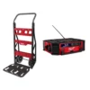 Milwaukee PACKOUT 20 in. 2-Wheel Utility Cart with M18 Lithium-Ion Cordless PACKOUT Radio/Speaker with Built-In Charger