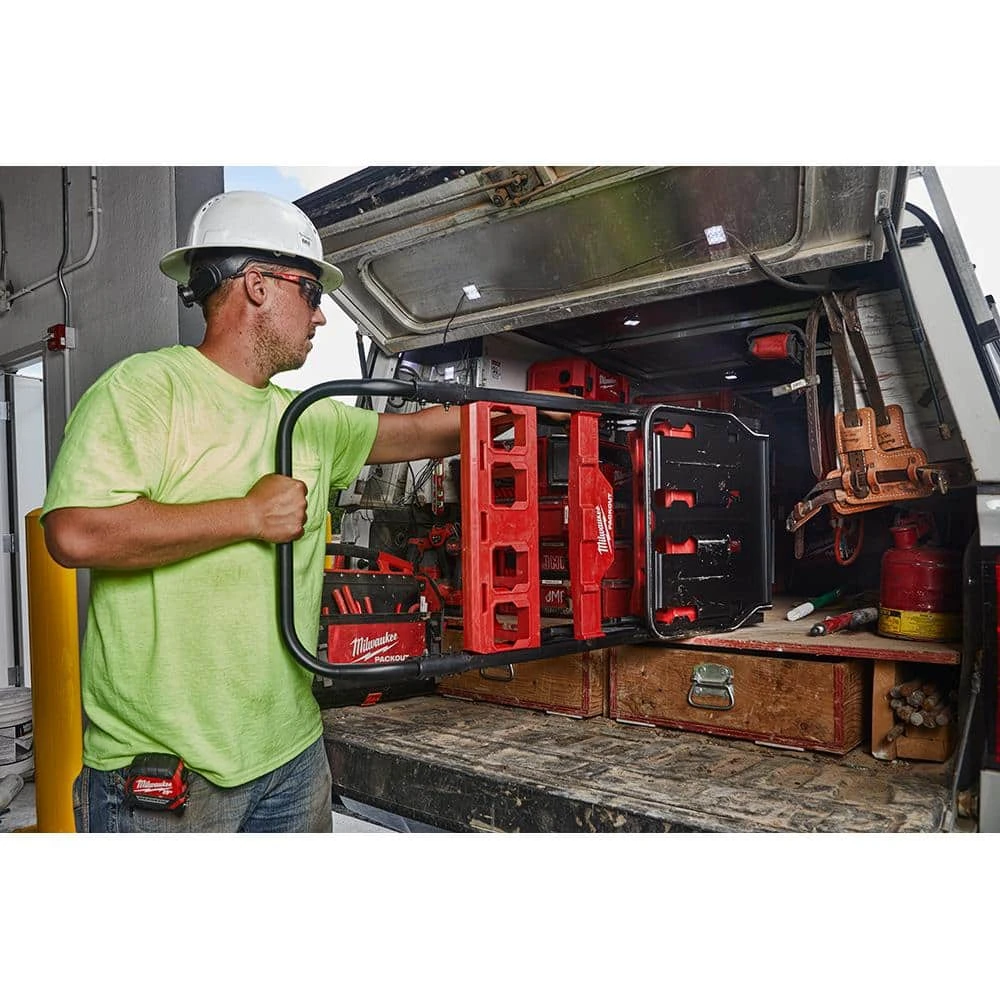 Milwaukee PACKOUT 20 in. 2-Wheel Utility Cart with M18 Lithium-Ion Cordless PACKOUT Radio/Speaker with Built-In Charger 13 Milwaukee PACKOUT 20 in. 2-Wheel Utility Cart with M18 Lithium-Ion Cordless PACKOUT Radio/Speaker with Built-In Charger - Image 11