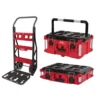 Milwaukee PACKOUT 20 in. 2-Wheel Utility Cart Kit (3-Piece) -Gripstor Sales Store red black milwaukee modular tool storage systems 48 22 8415 48 22 8425 48 22 8424 64 1000