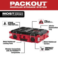 Milwaukee PACKOUT 20 in. 2-Wheel Utility Cart Kit (3-Piece) -Gripstor Sales Store red black milwaukee modular tool storage systems 48 22 8415 48 22 8425 48 22 8424 a0 1000